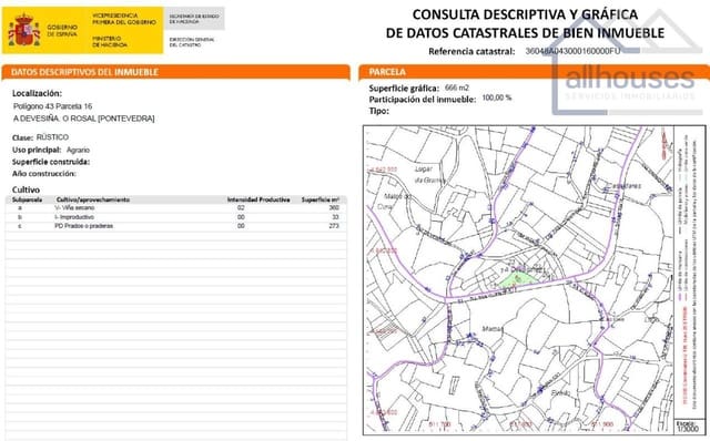Chalet de 4 habitaciones en O Rosal en venta con garaje - 70.000 € (Ref: 9417282)