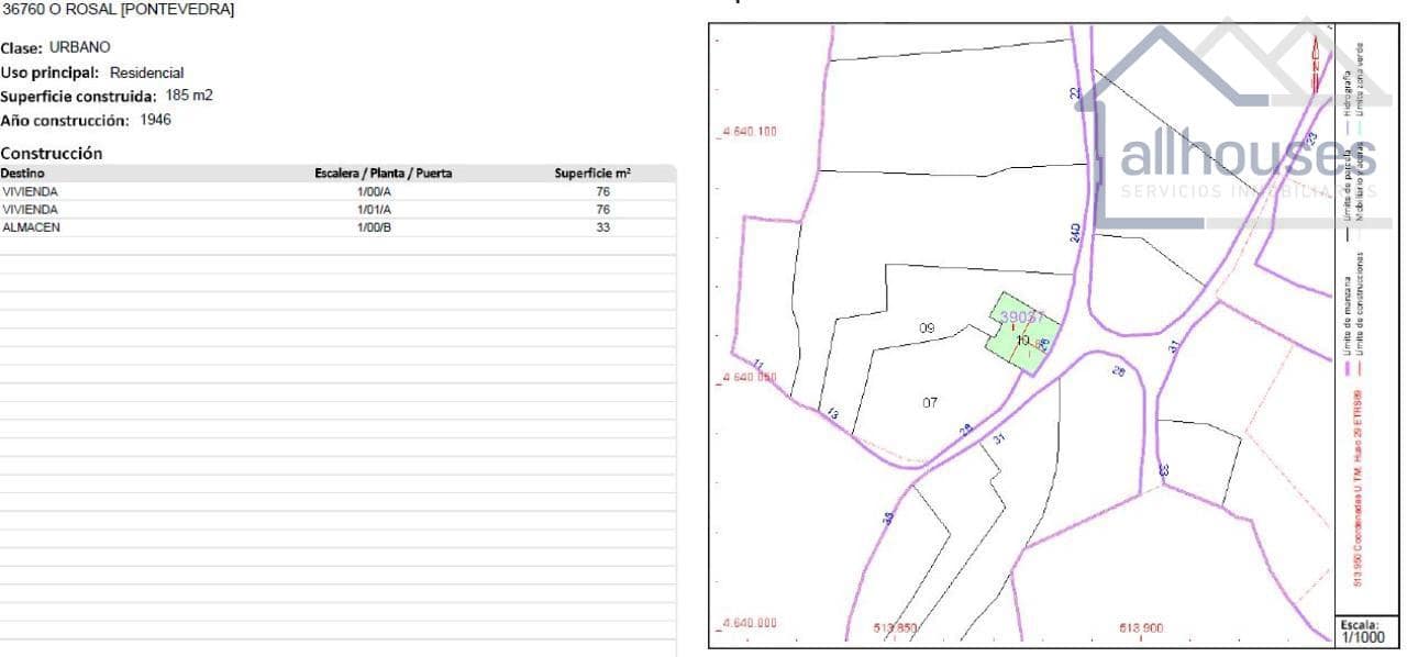 3 bedroom Townhouse for sale in O Rosal with garage - € 83,000 (Ref: 9417284)