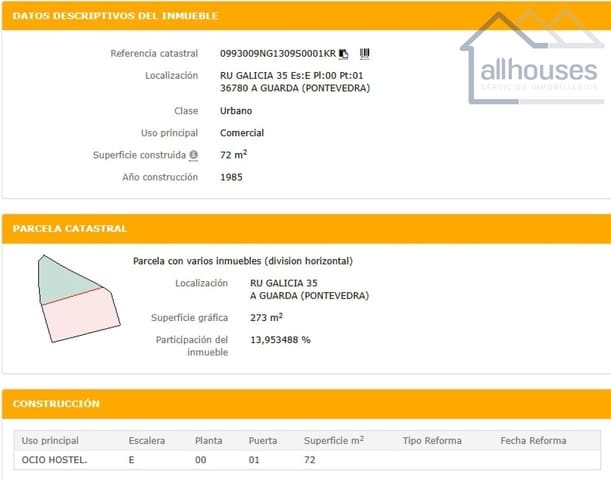 Kommersiell til salgs i A Guarda - € 187 200 (Ref: 9417317)