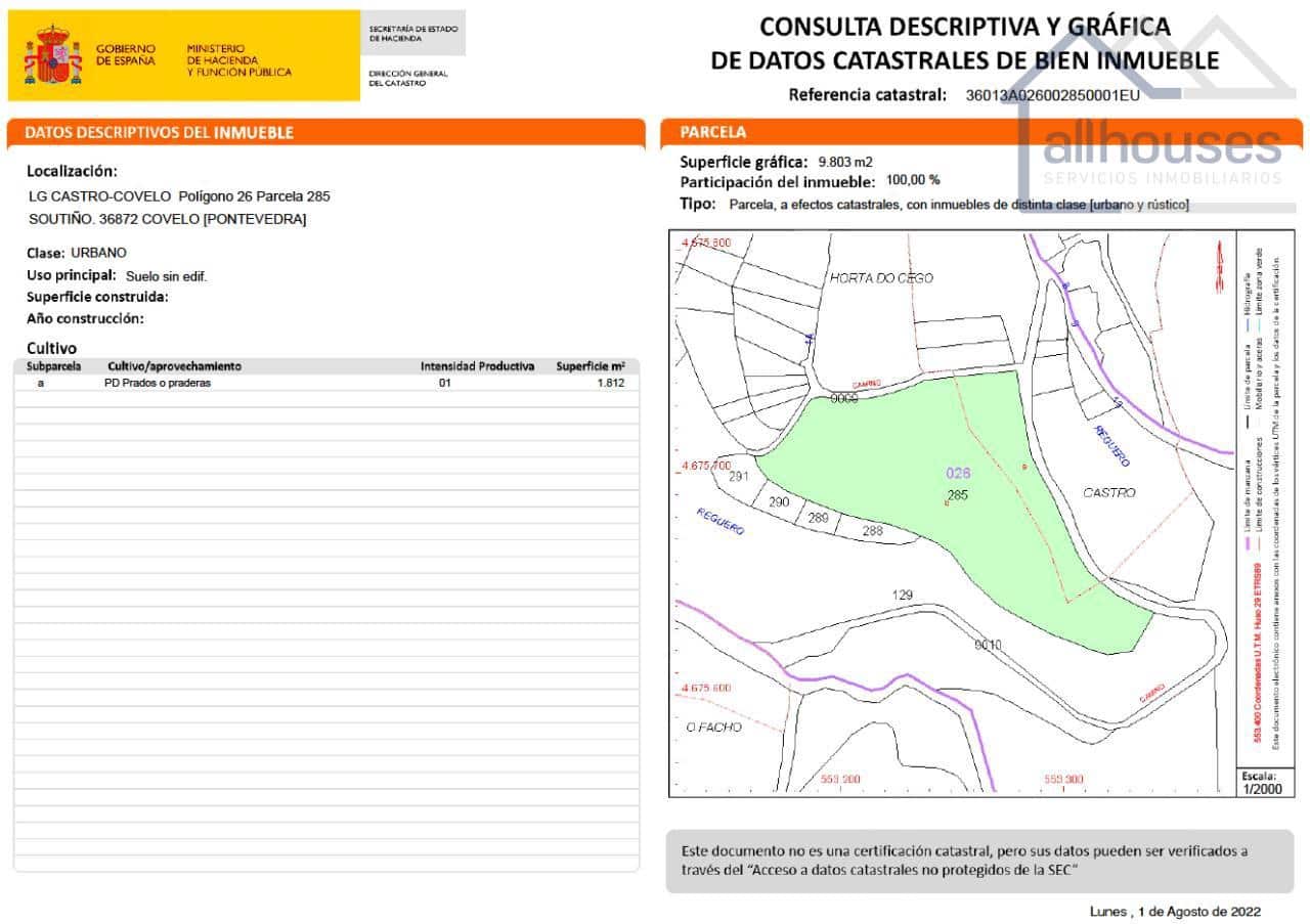 Undeveloped Land for sale in Covelo - € 52,250 (Ref: 9417322)