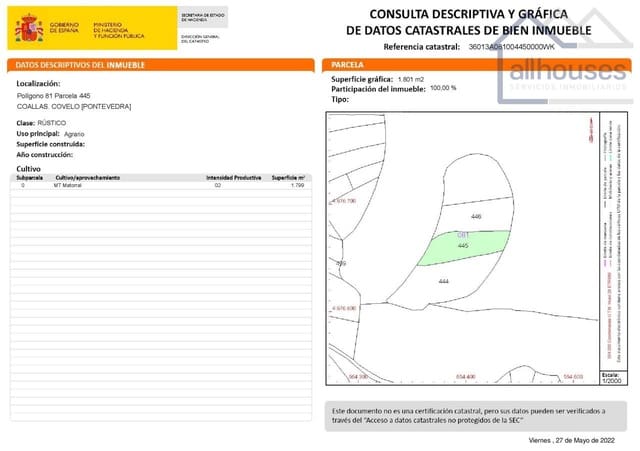 Undeveloped Land for sale in Covelo - € 149,103 (Ref: 9417323)