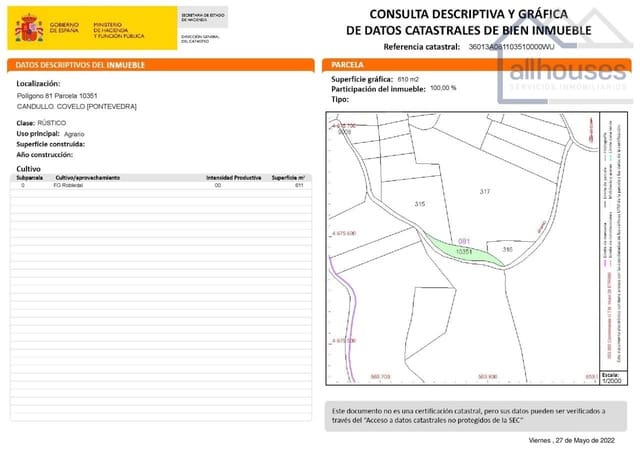 Undeveloped Land for sale in Covelo - € 149,103 (Ref: 9417323)