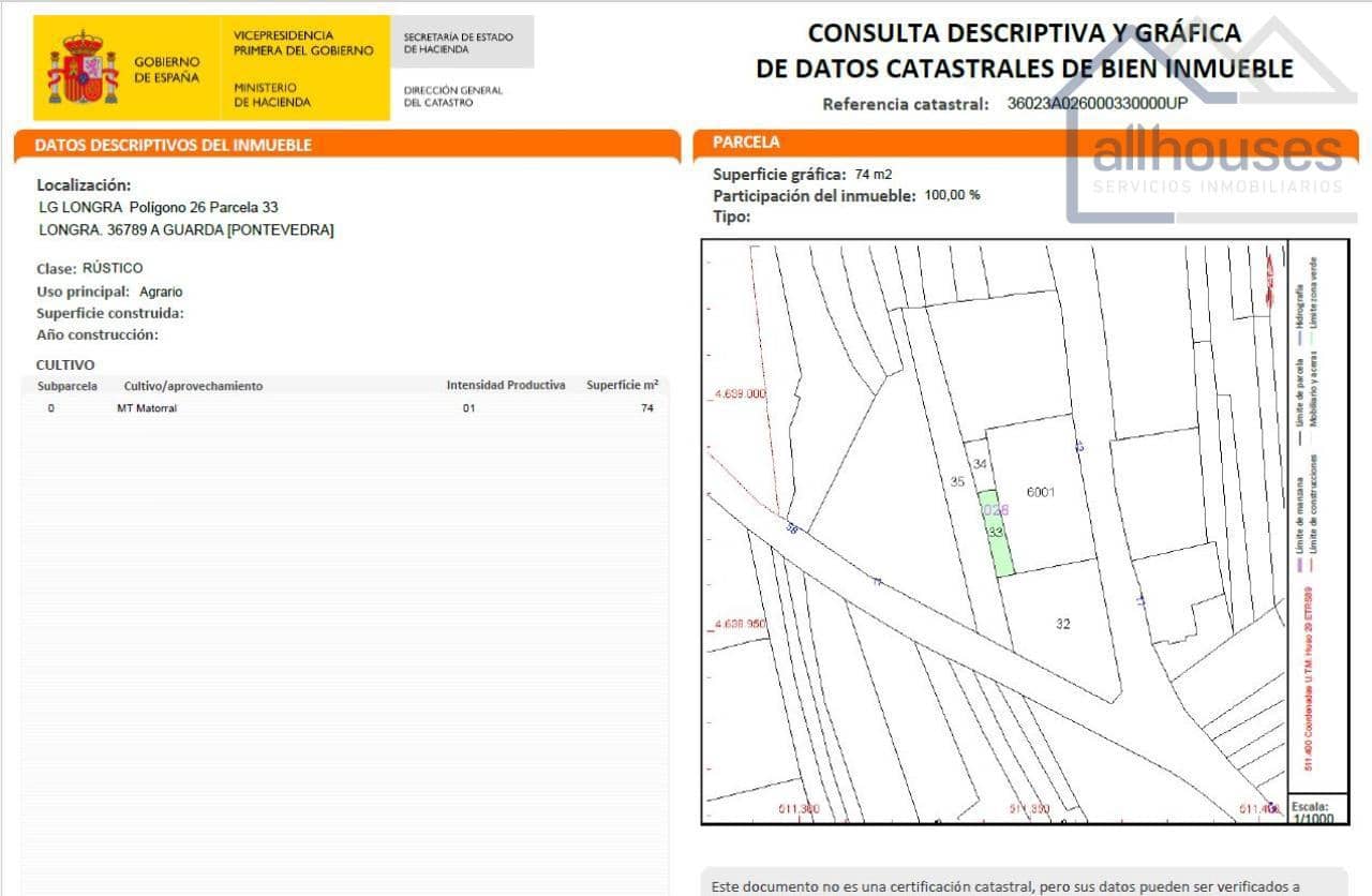 Undeveloped Land for sale in A Guarda - € 46,000 (Ref: 9417329)