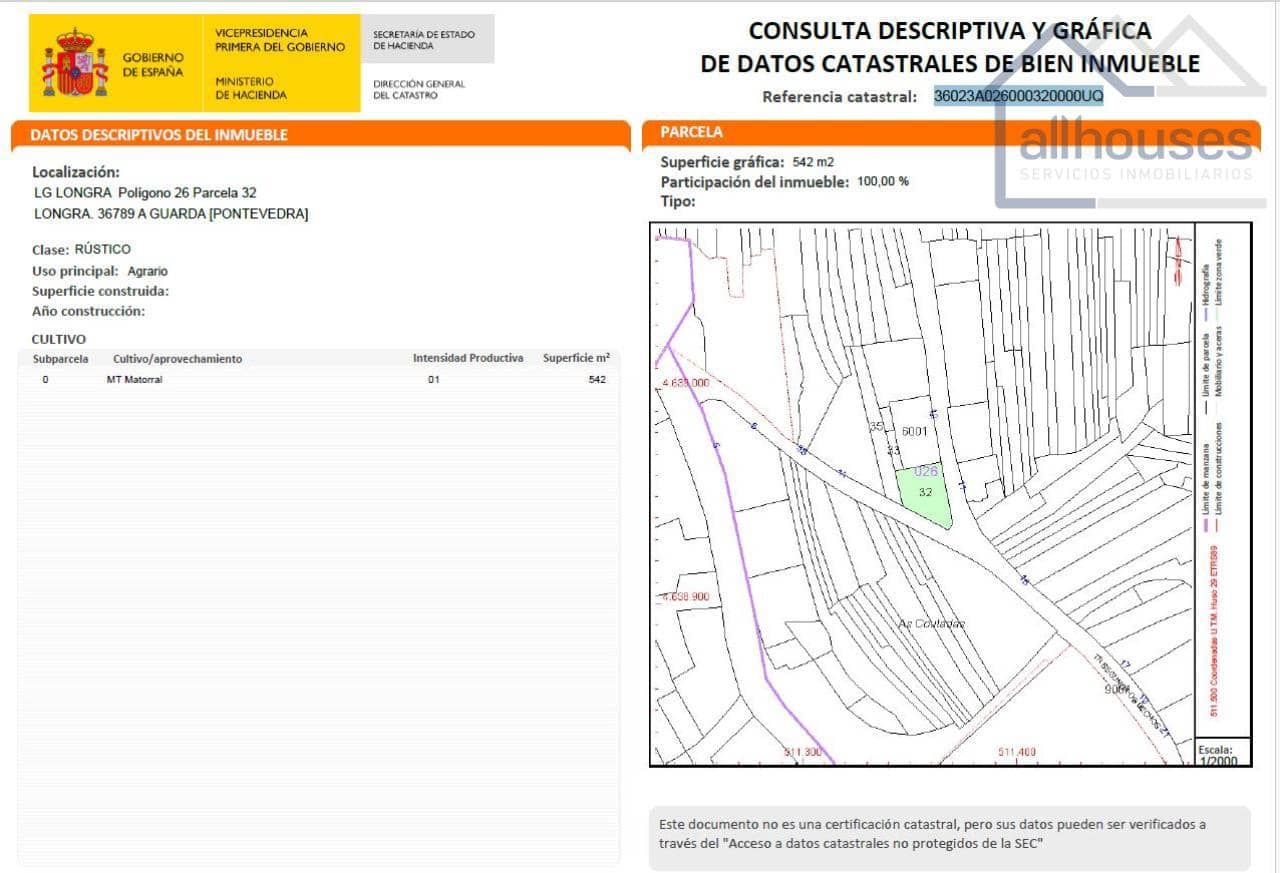 Undeveloped Land for sale in A Guarda - € 46,000 (Ref: 9417329)