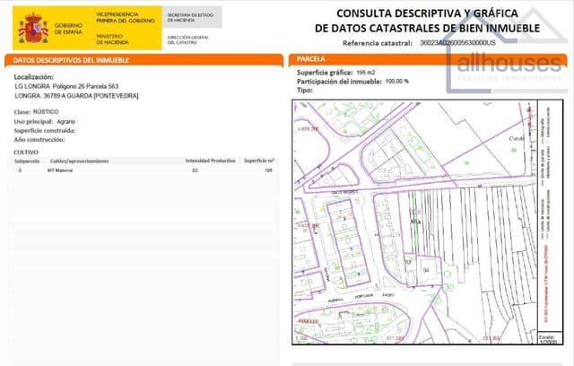 Grond te koop in A Guarda - € 63.000 (Ref: 9417330)