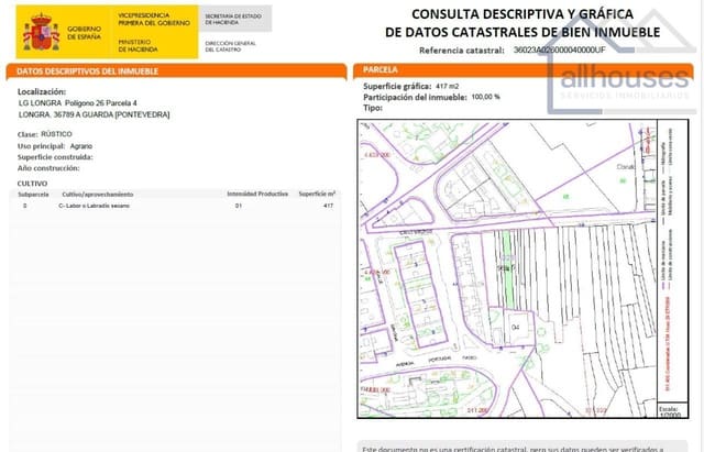 Grond te koop in A Guarda - € 63.000 (Ref: 9417330)