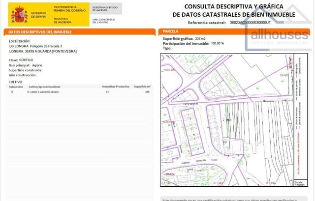 Grond te koop in A Guarda - € 63.000 (Ref: 9417330)