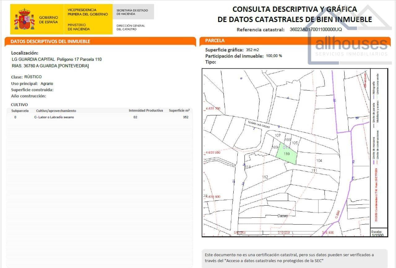 Undeveloped Land for sale in A Guarda - € 82,000 (Ref: 9417332)