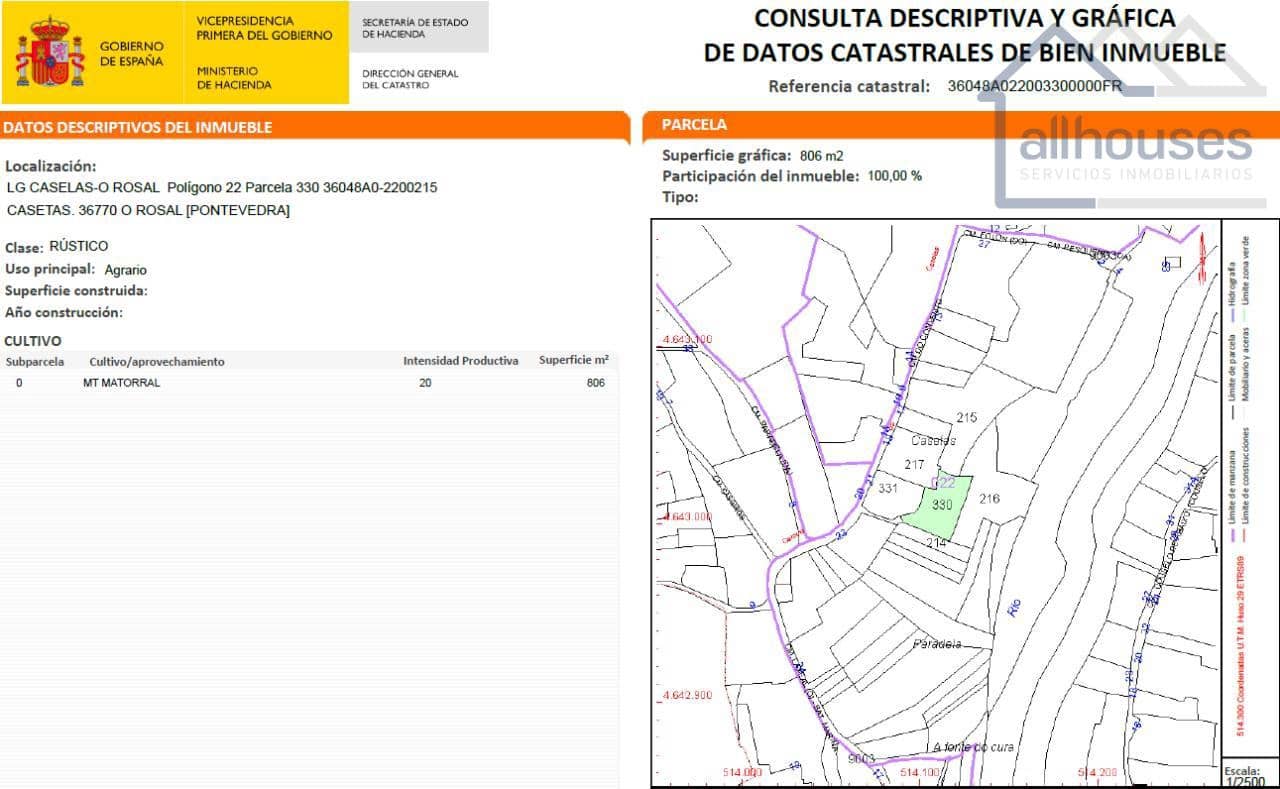 Undeveloped Land for sale in O Rosal - € 35,000 (Ref: 9417333)