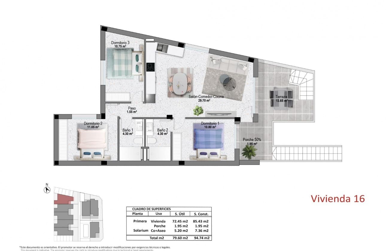 3 slaapkamer Bungalow te koop in Pilar de la Horadada met zwembad - € 339.900 (Ref: 10023570)