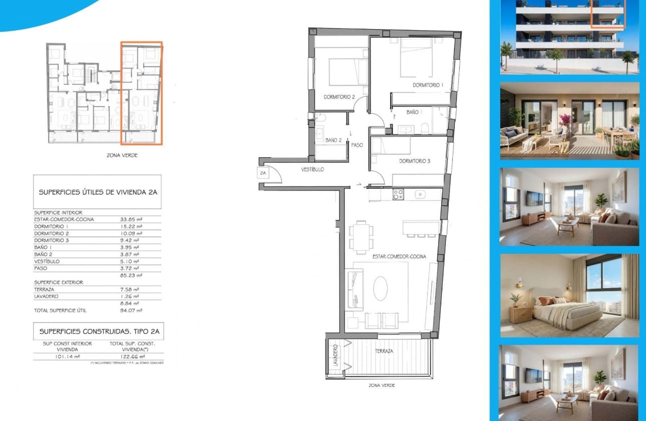 3 sovrum Takvåning till salu i Benijofar med pool - 396 900 € (Ref: 10023572)