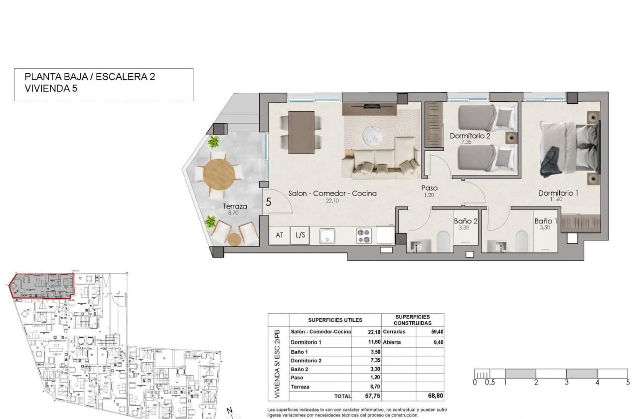 2 sypialnia Apartament na sprzedaż w Santa Pola z basenem garażem - 235 000 € (Ref: 10162412)