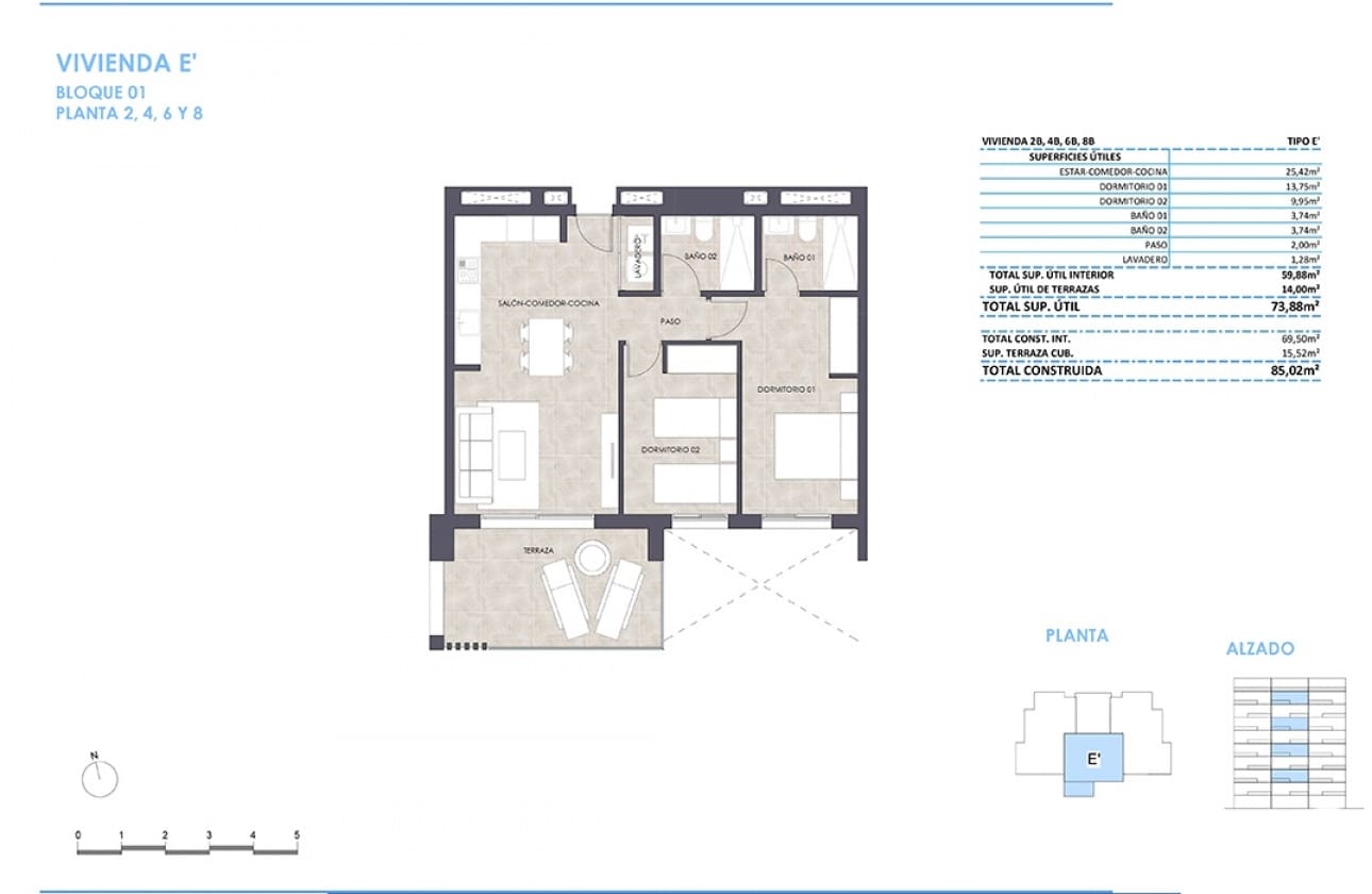 2 bedroom Penthouse for sale in Guardamar del Segura with pool - € 235,000 (Ref: 9461160)