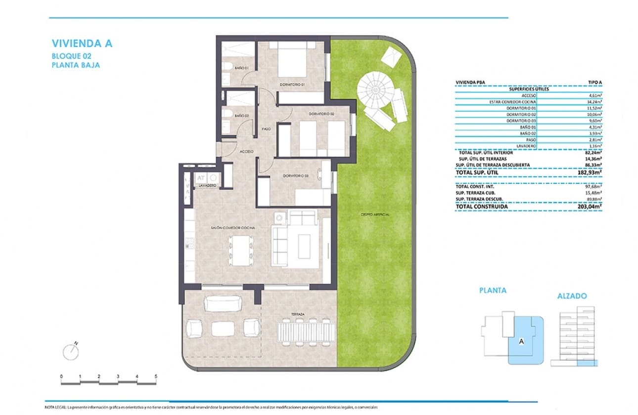2 bedroom Penthouse for sale in Guardamar del Segura with pool - € 235,000 (Ref: 9461160)