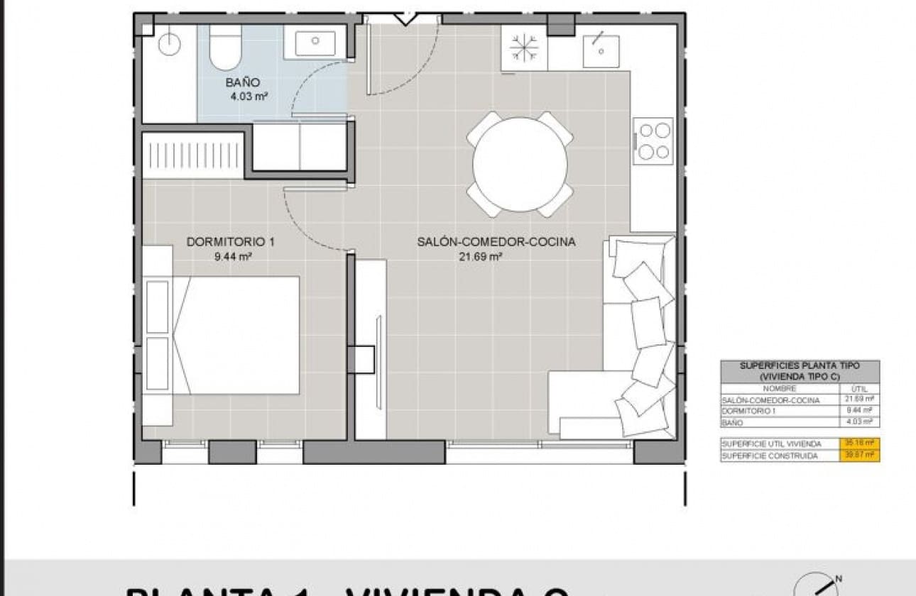 2 bedroom Penthouse for sale in Guardamar del Segura with pool - € 235,000 (Ref: 9461160)