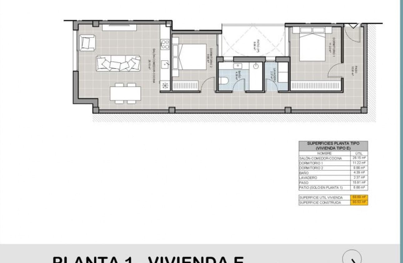 2 bedroom Penthouse for sale in Guardamar del Segura with pool - € 235,000 (Ref: 9461160)