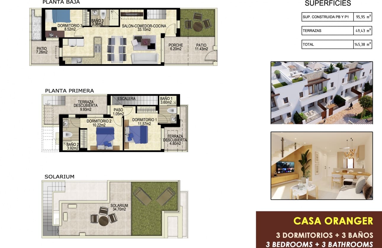 2 bedroom Penthouse for sale in Guardamar del Segura with pool - € 235,000 (Ref: 9461160)