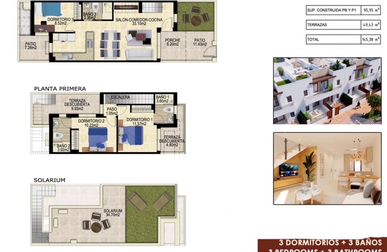 2 bedroom Penthouse for sale in Guardamar del Segura with pool - € 235,000 (Ref: 9461160)