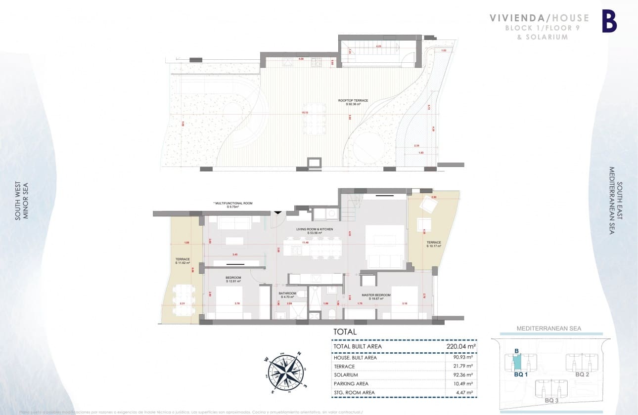 2 bedroom Penthouse for sale in Guardamar del Segura with pool - € 235,000 (Ref: 9461160)