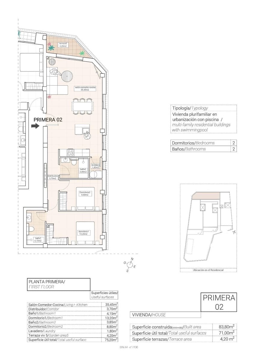 2 slaapkamer Appartement te koop in Hondon de las Nieves met zwembad garage - € 205.000 (Ref: 9461301)