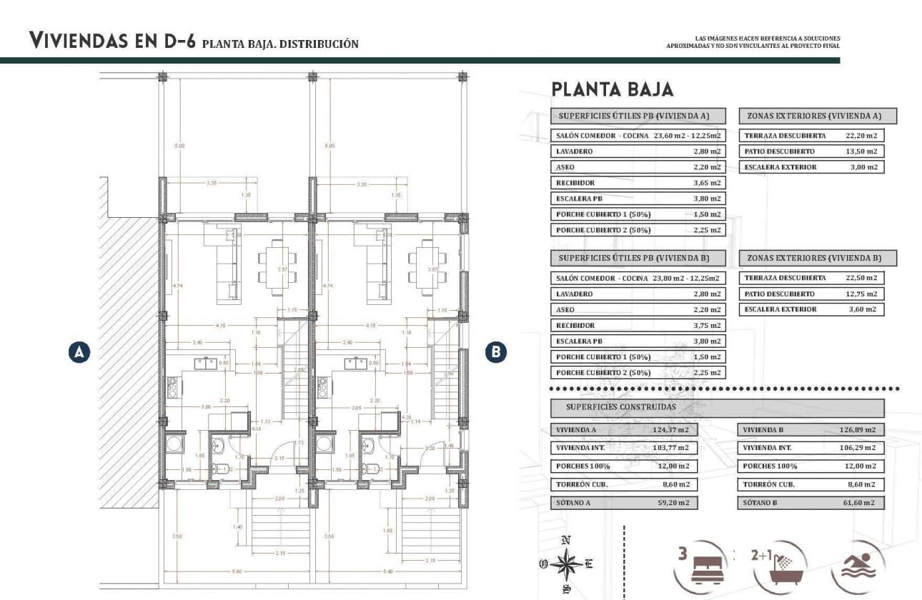 3 soveværelse Byhus til salg i Bigastro med swimmingpool - € 250.000 (Ref: 9606914)