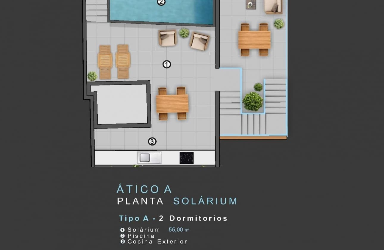 2 makuuhuone Kattohuoneisto myytävänä paikassa Torrevieja mukana uima-altaan - 412 000 € (Ref: 9635229)