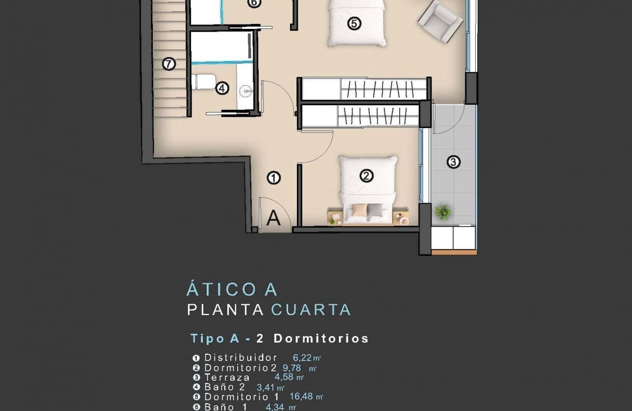 2 makuuhuone Kattohuoneisto myytävänä paikassa Torrevieja mukana uima-altaan - 412 000 € (Ref: 9635229)