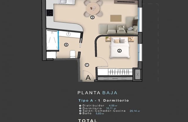 1 chambre Appartement à vendre à Centro - Muelle Pesquero, Torrevieja - 158 000 € (Ref: 9656581)