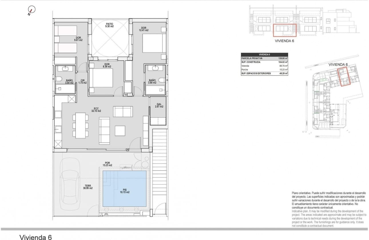 3 soveværelse Bungalow til salg i Pilar de la Horadada med swimmingpool - € 291.500 (Ref: 9693198)