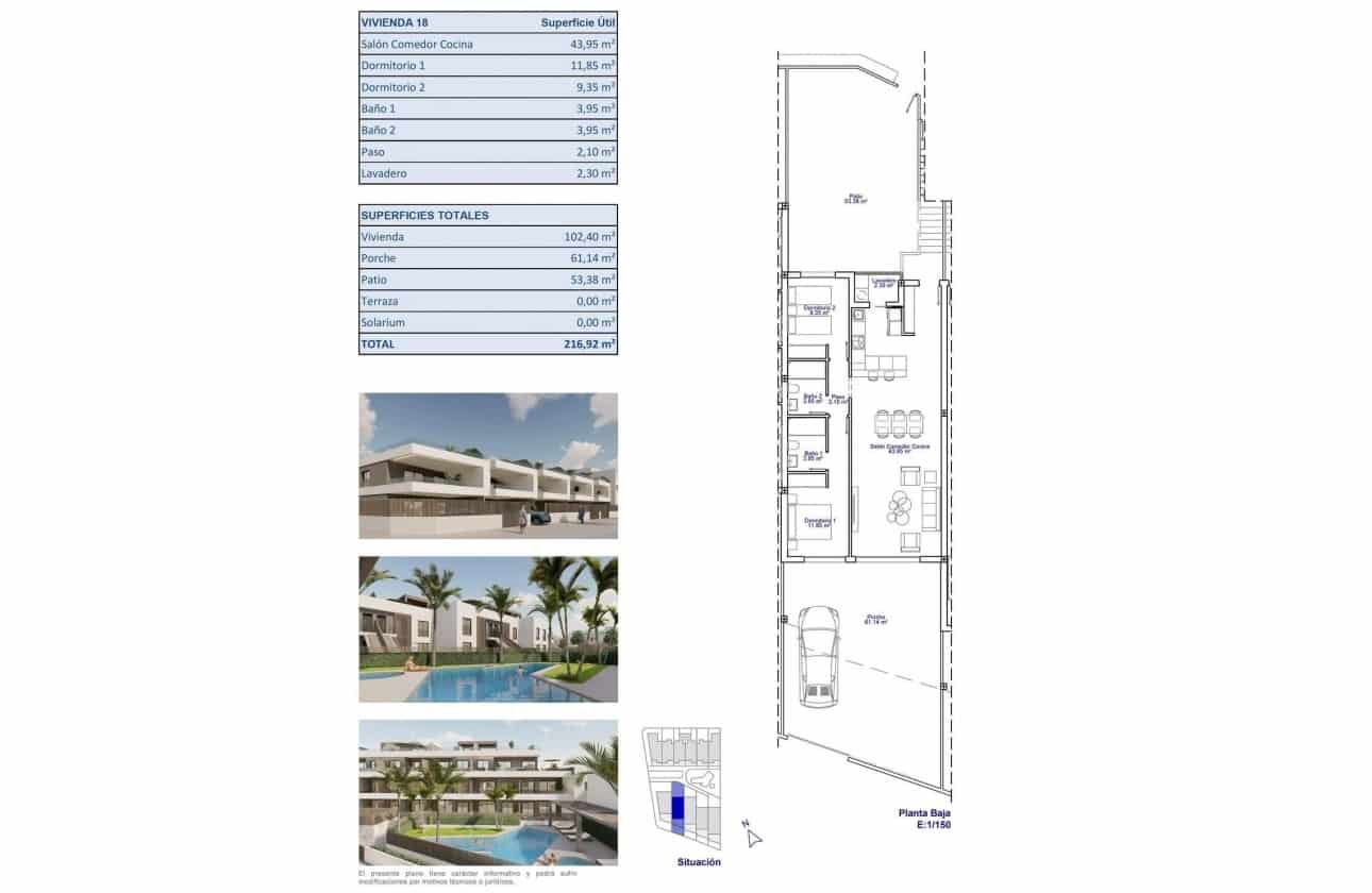 2 bedroom Bungalow for sale in Pilar de la Horadada with pool - € 395,000 (Ref: 9740117)
