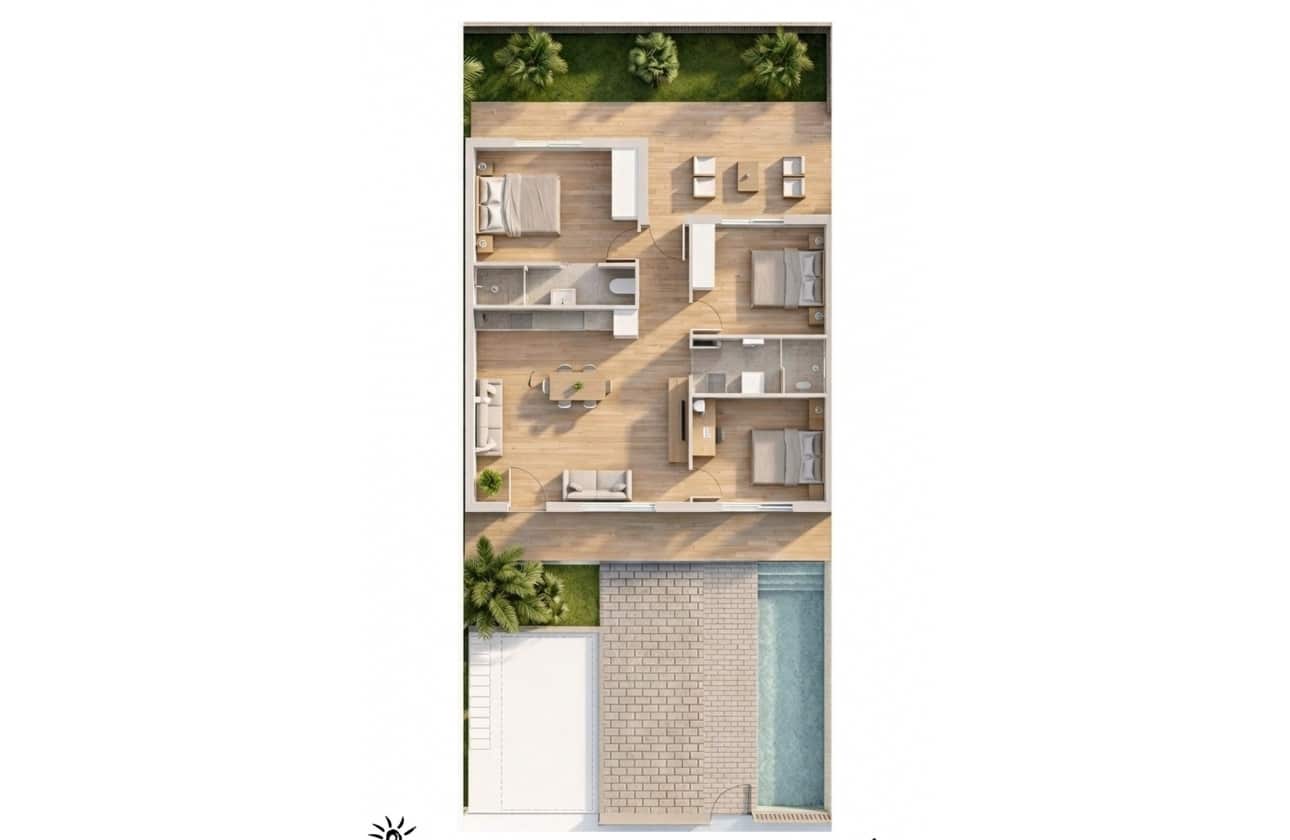 3 sypialnia Bungalow na sprzedaż w Pilar de la Horadada z basenem - 369 900 € (Ref: 9740120)