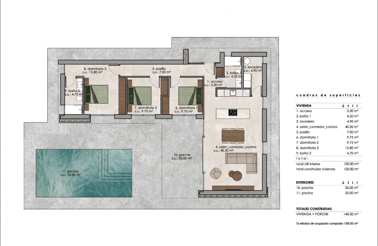 Chalet de 3 habitaciones en Lel en venta con piscina - 402.000 € (Ref: 9778681)