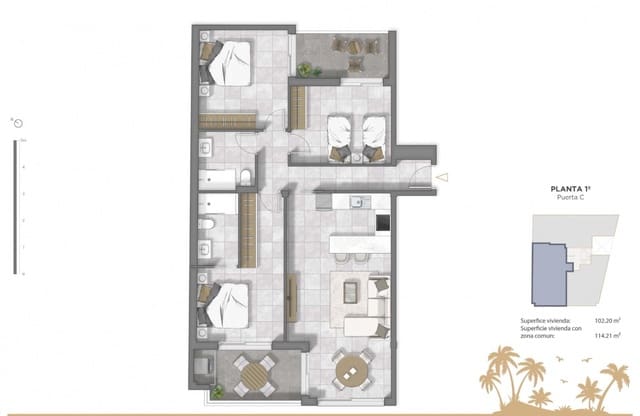 Apartamento de 3 habitaciones en Zona Pueblo, Guardamar del Segura en venta con piscina - 399.500 € (Ref: 9961226)