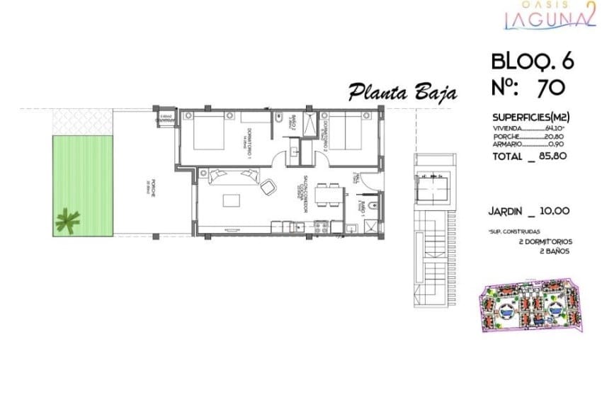 2 quarto Apartamento para venda em Guardamar del Segura com piscina garagem - 227 000 € (Ref: 10027608)
