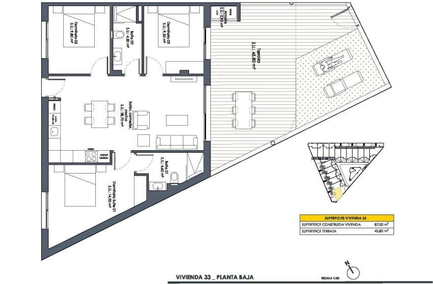 3 soveværelse Lejlighed til salg i San Fulgencio med swimmingpool - € 299.900 (Ref: 9228237)