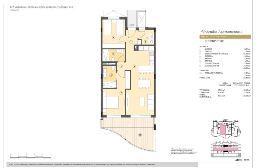 2 soveværelse Lejlighed til salg i Finestrat med swimmingpool garage - € 364.000 (Ref: 9868094)