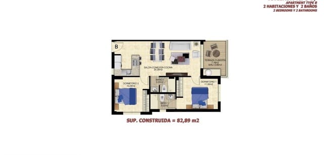 2 soveværelse Lejlighed til salg i Nueva Torrevieja, Torrevieja med swimmingpool garage - € 269.000 (Ref: 10168840)