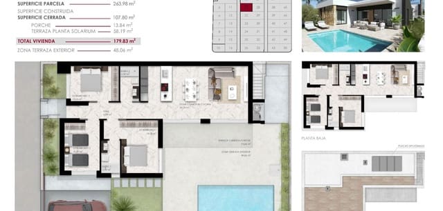 3 Zimmer Villa zu verkaufen in Ciudad Quesada, Rojales mit Pool - 496.000 € (Ref: 8710447)