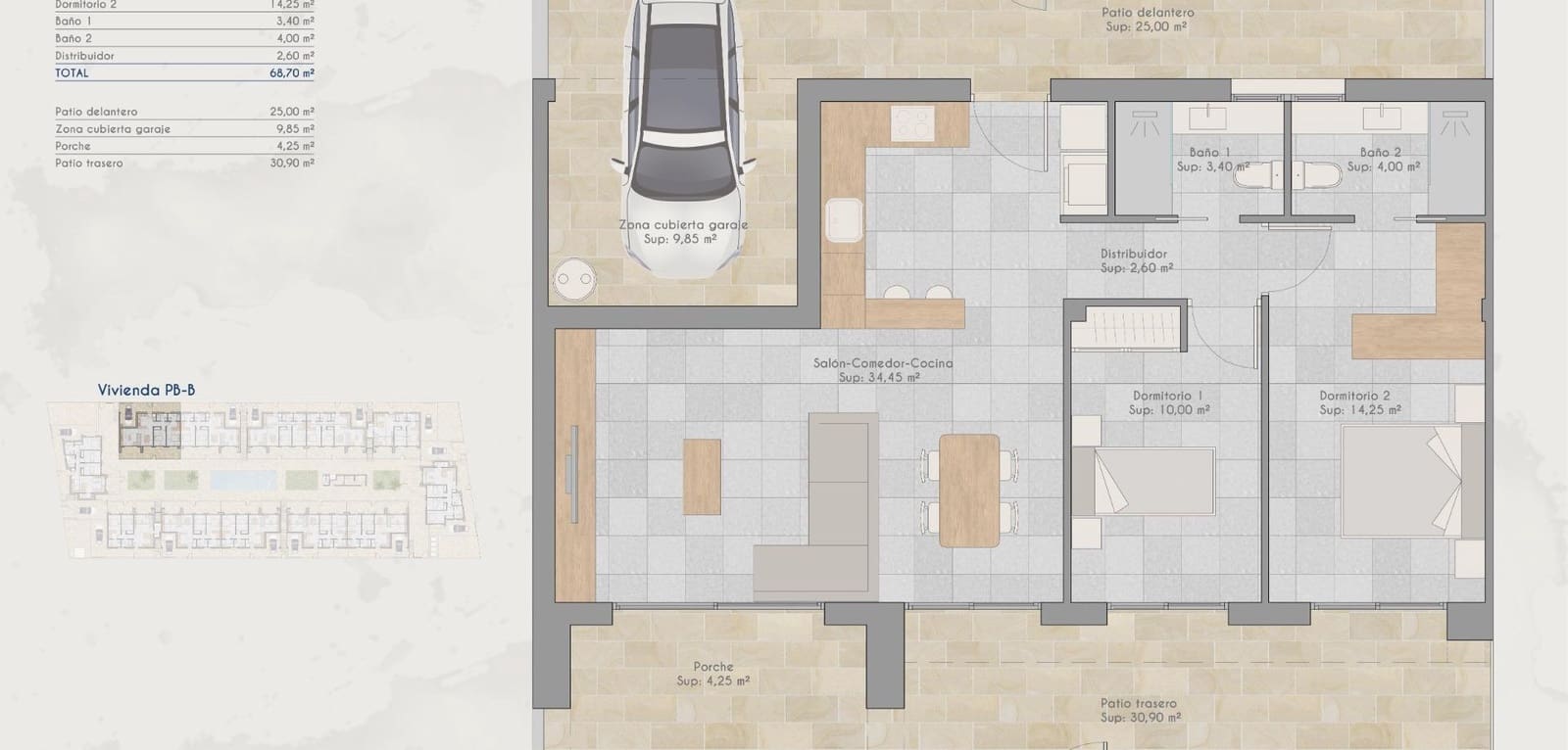 2 bedroom Bungalow for sale in Torre-Pacheco with pool - € 210,000 (Ref: 8724808)