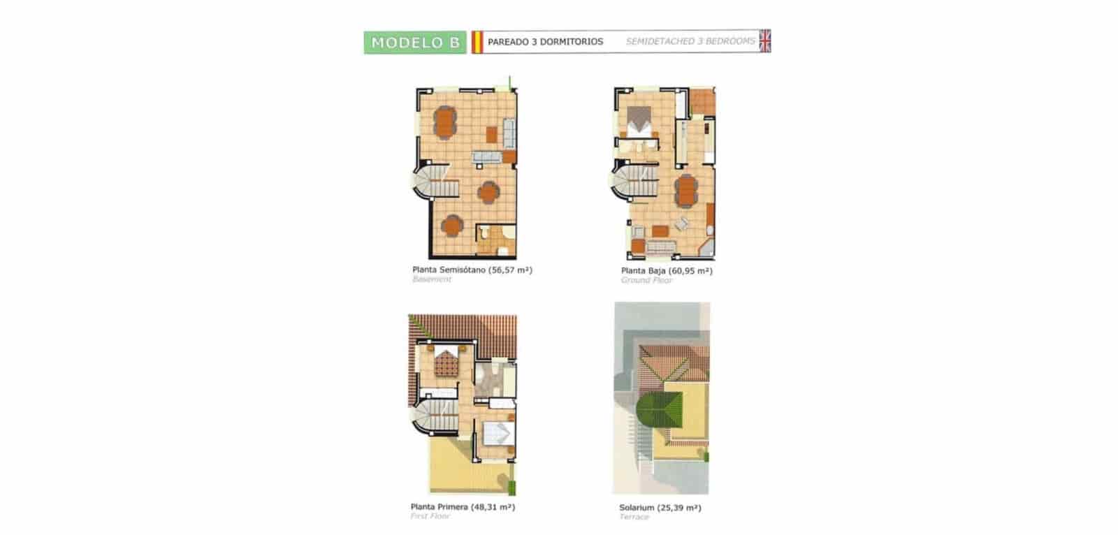 3 bedroom Townhouse for sale in Ciudad Quesada with pool - € 265,000 (Ref: 8824080)