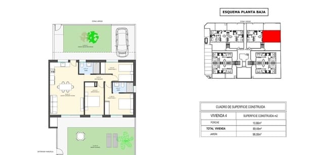 3 slaapkamer Bungalow te koop in Pilar de la Horadada ciudad, Pilar de la Horadada met zwembad - € 289.900 (Ref: 9016091)