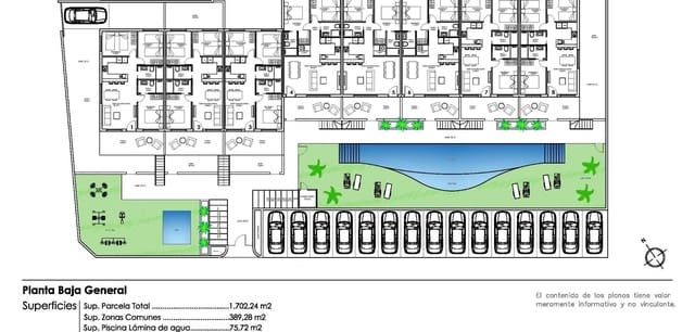 2 soveværelse Bungalow til salg i Pilar de la Horadada ciudad, Pilar de la Horadada med swimmingpool - € 255.000 (Ref: 9024900)