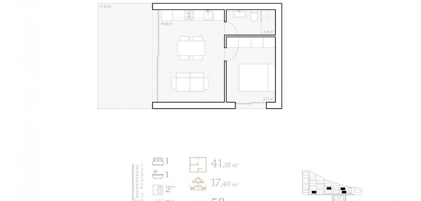 1 soveværelse Villa til salg i Alfaz del Pi / L'Alfas del Pi med swimmingpool - € 207.900 (Ref: 9502937)