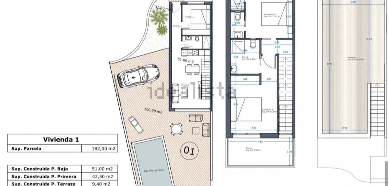 3 makuuhuone Huvila myytävänä paikassa Orihuela Costa mukana uima-altaan - 400 000 € (Ref: 9793487)