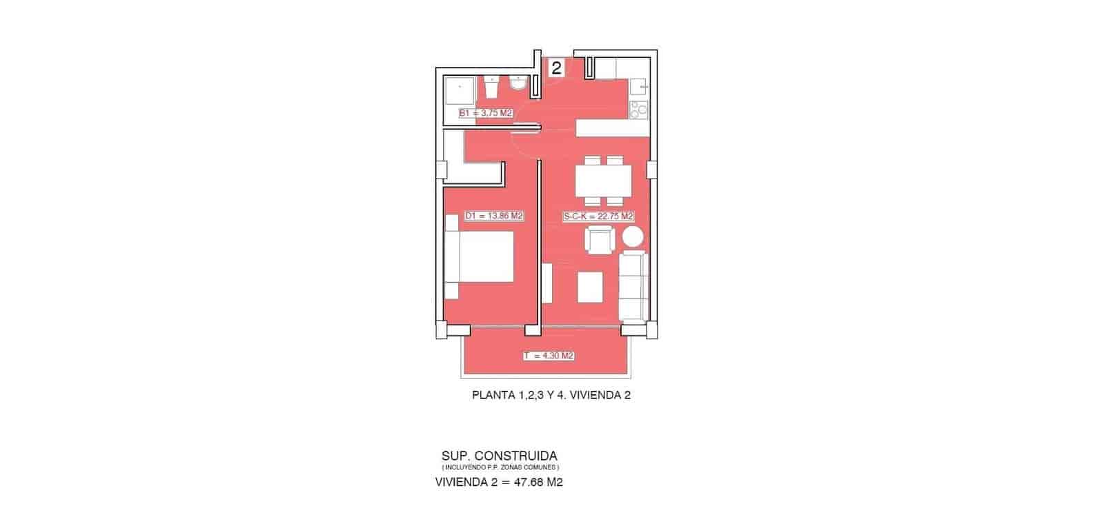 1 slaapkamer Appartement te koop in Torrevieja met zwembad - € 164.496 (Ref: 9925149)