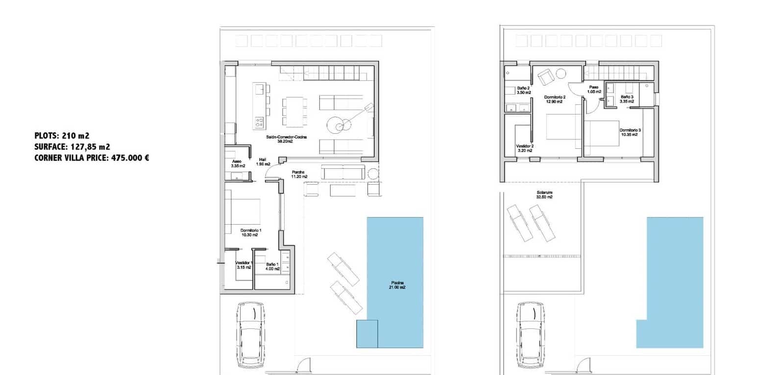 3 chambre Villa/Maison à vendre à San Javier avec piscine - 495 000 € (Ref: 9938711)
