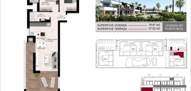 2 soverom Bungalow til salgs i Ciudad Quesada, Rojales med svømmebasseng - € 314 000 (Ref: 9944715)