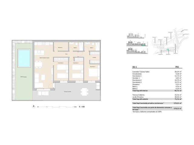 3 sypialnia Apartament na sprzedaż w Pueblo - Urbanizaciones, Alfaz del Pi / L'Alfàs del Pi z basenem garażem - 399 000 € (Ref: 9976952)