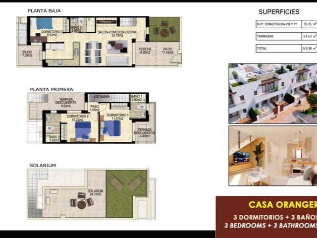 3 soverom Leilighet til salgs i Desamparados - Hurchillo - Torremendo, Orihuela med svømmebasseng garasje - € 315 000 (Ref: 9985623)