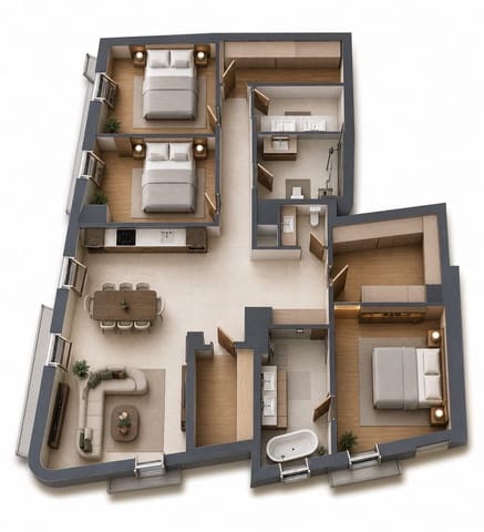 3 slaapkamer Flat te koop in Cort, Palma de Mallorca - € 1.300.000 (Ref: 9031145)